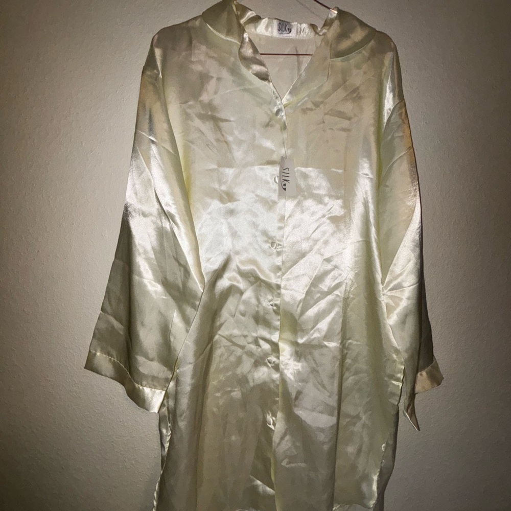 Silk Satin Cream Robe
